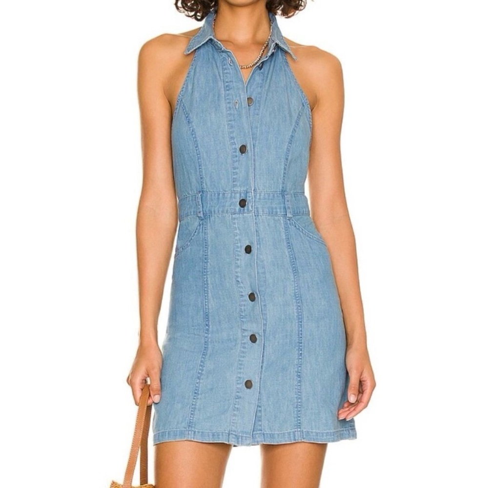 FP Movement by Free People Blue Denim Mini Dress